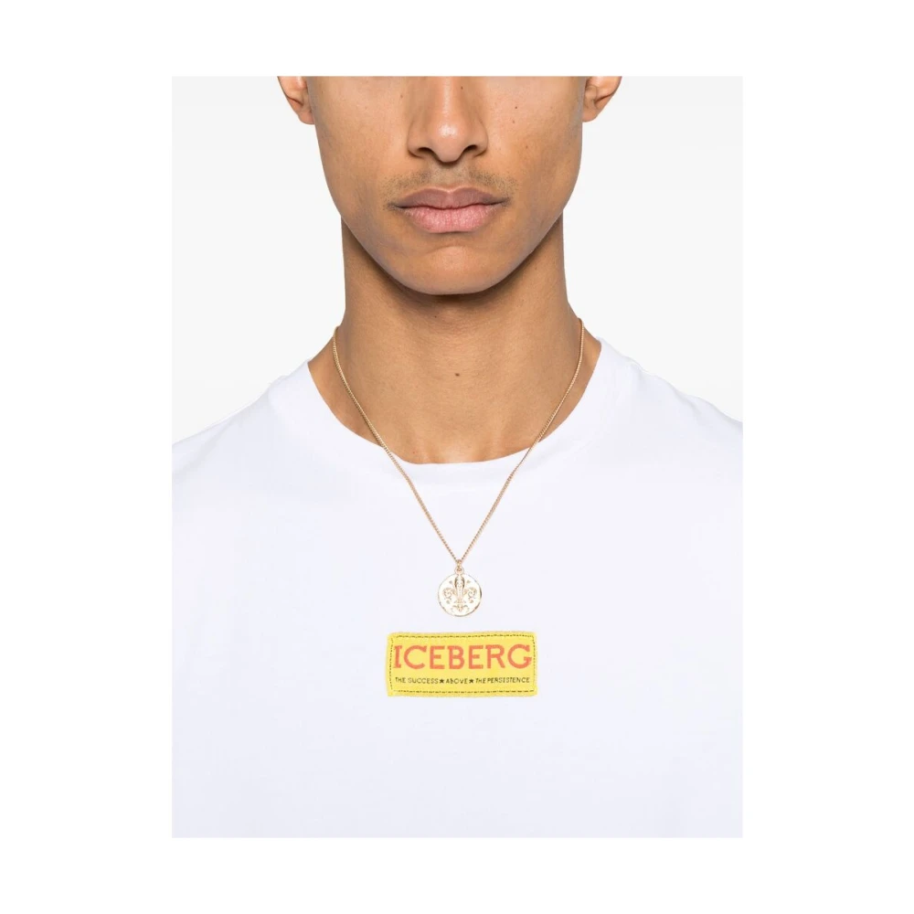 Iceberg Witte Crew Neck T-shirt Korte Mouwen White Heren