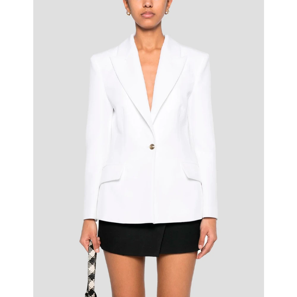 Versace Jeans Couture Witte Americana Jas met Gouden Gespen White Dames