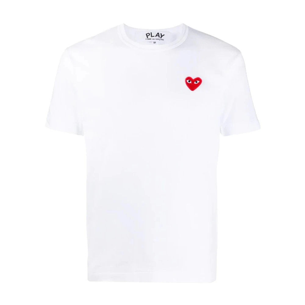 Comme des Garçons Play Logo Patch Katoenen T-Shirt White Heren