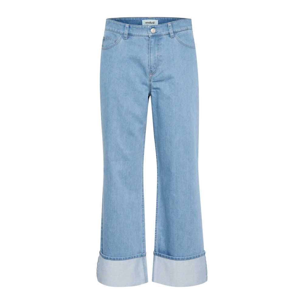 Soaked in Luxury Casual Straight-Leg Jeans Medium Blue Denim Blue Dames