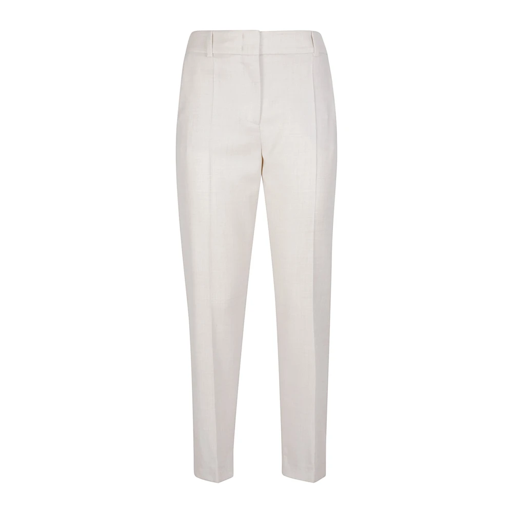 Eleventy Slim Wol Polyamide Lurex Broek Gray Dames