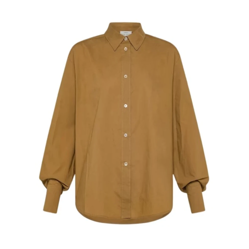 Forte Forte Women's Brown Square Cut Cotton Poplin Basic Shirt