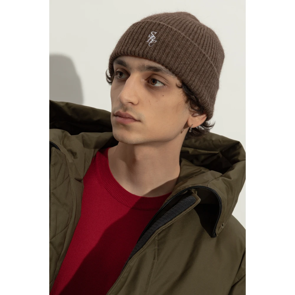 Sporty & Rich Pet met geborduurd logo Brown Heren