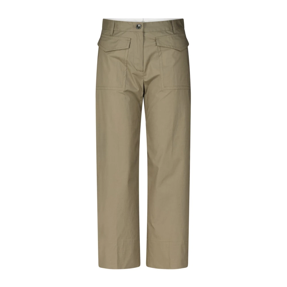 Nine In The Morning Klassieke broek met hoge taille en rechte pijpen Green Dames