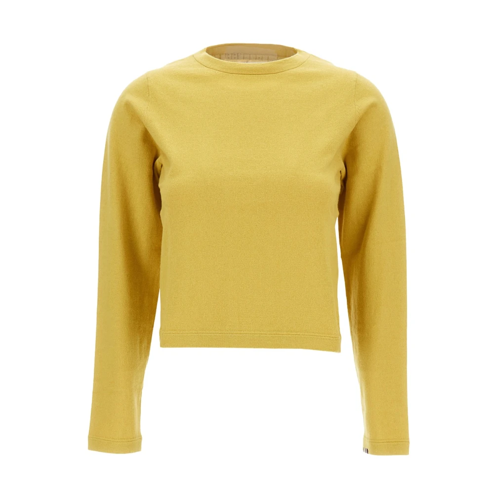 Extreme Cashmere Women's Yellow Round-Neck Knitwear, One Size, Top N°451 Lisa