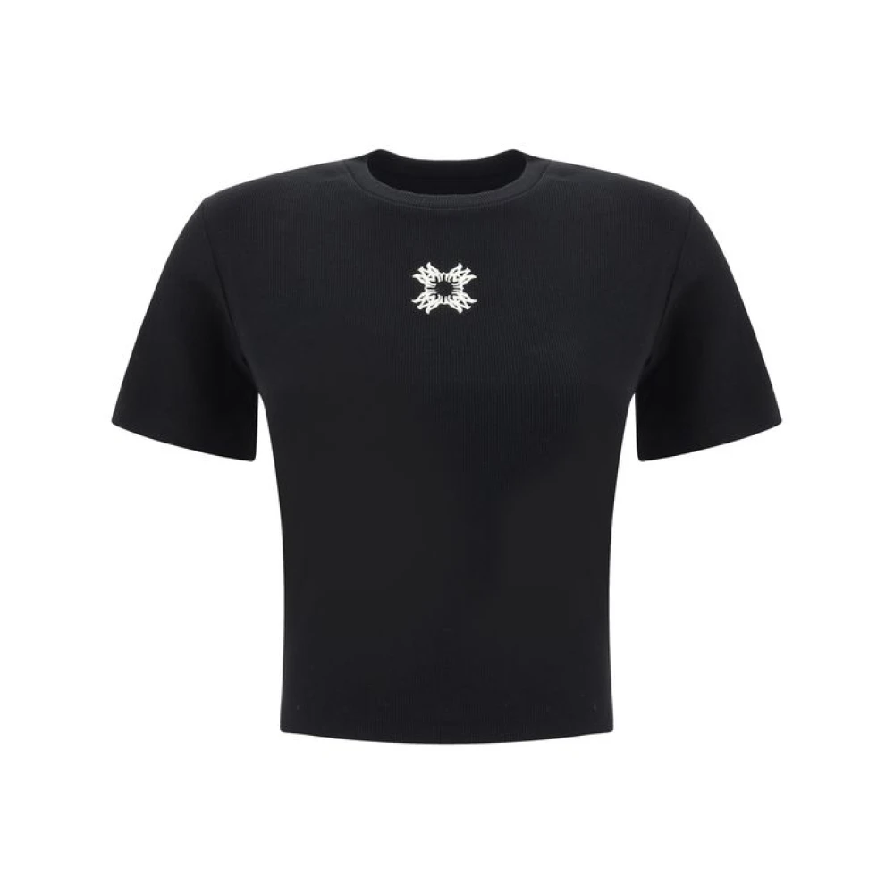 Amiri Baby T-shirt met geborduurd logo Black Dames