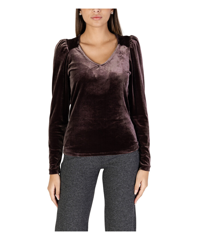 bruine-velvet-v-hals-gebreide-top