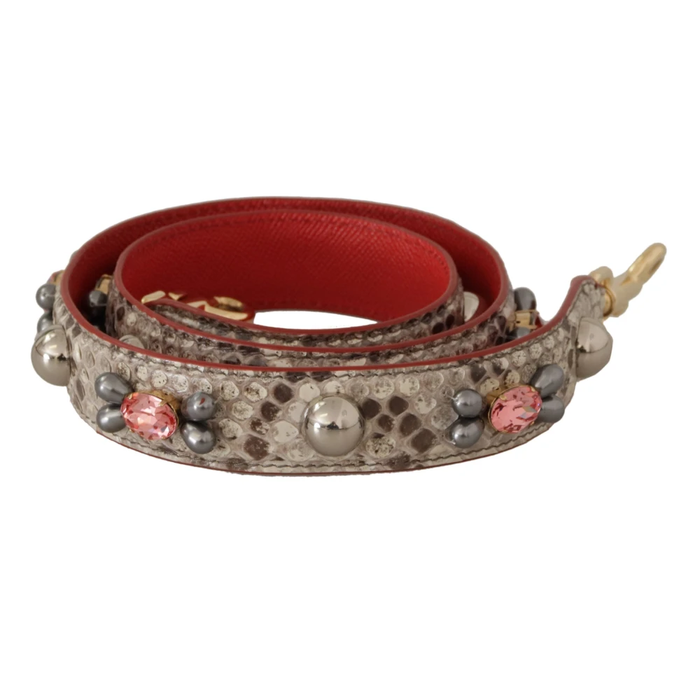 Dolce & Gabbana Women's Multicolor Bag Accessories, One Size, Luxurious Python Leather Bag Strap In Beige
