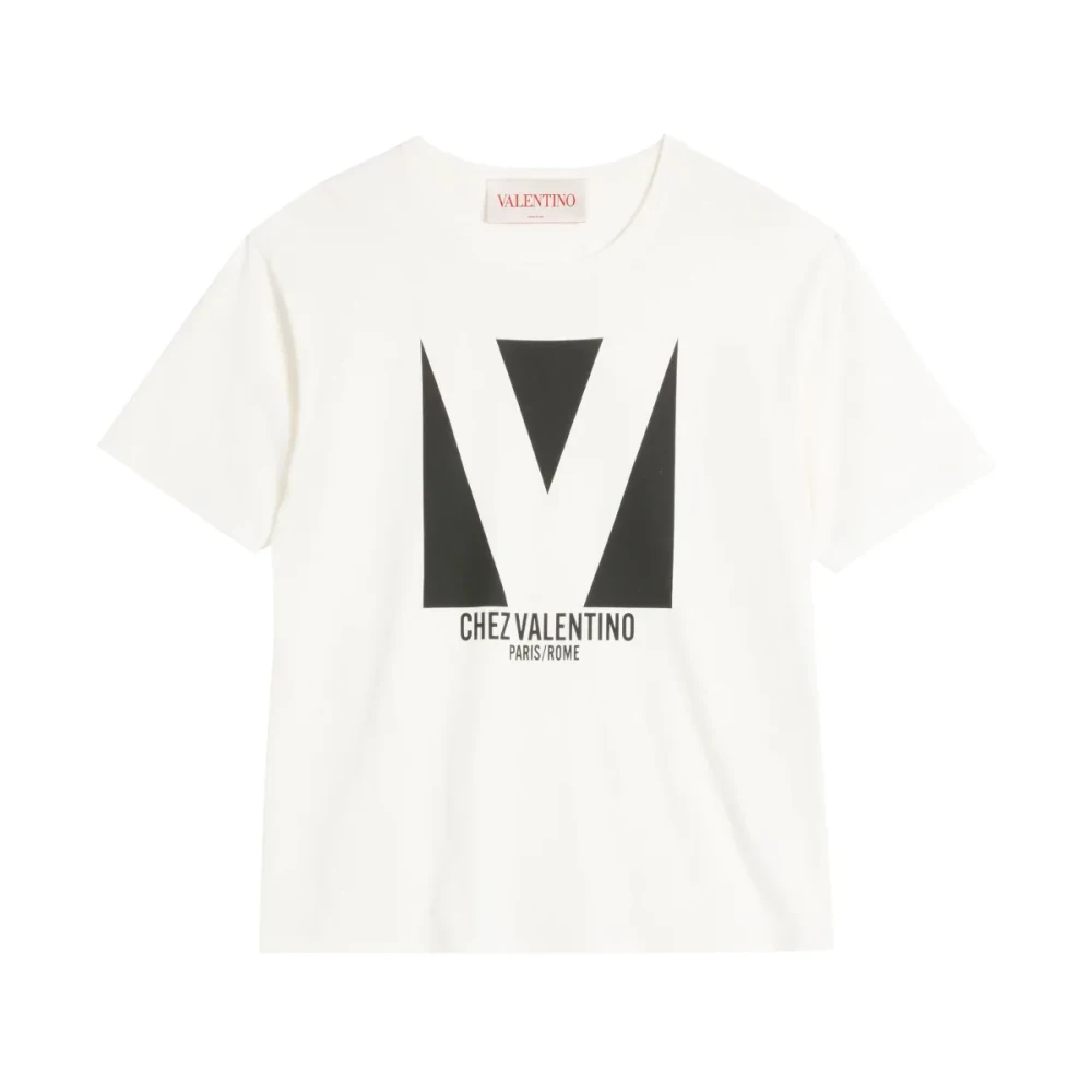Valentino Gedrukt Ronde Hals T-shirt White Heren