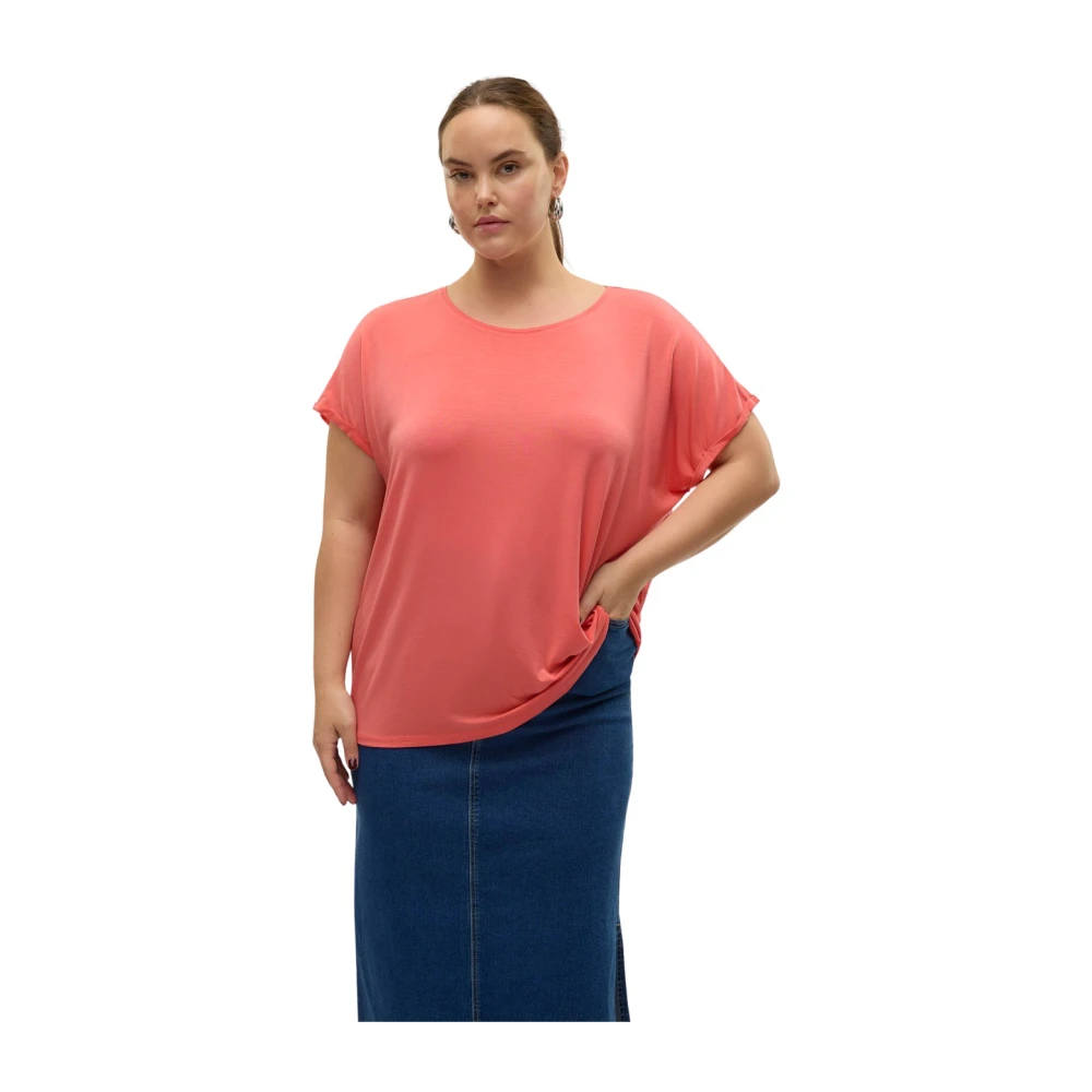Vero Moda Effen korte mouwen top in bruin Brown Dames