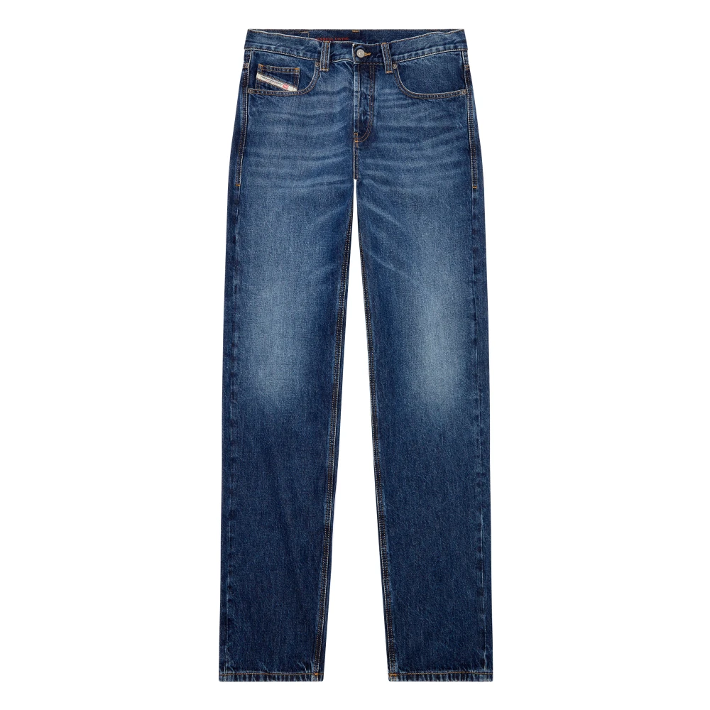Diesel Denim Straight Jeans Klassiek Ontwerp Blue Heren