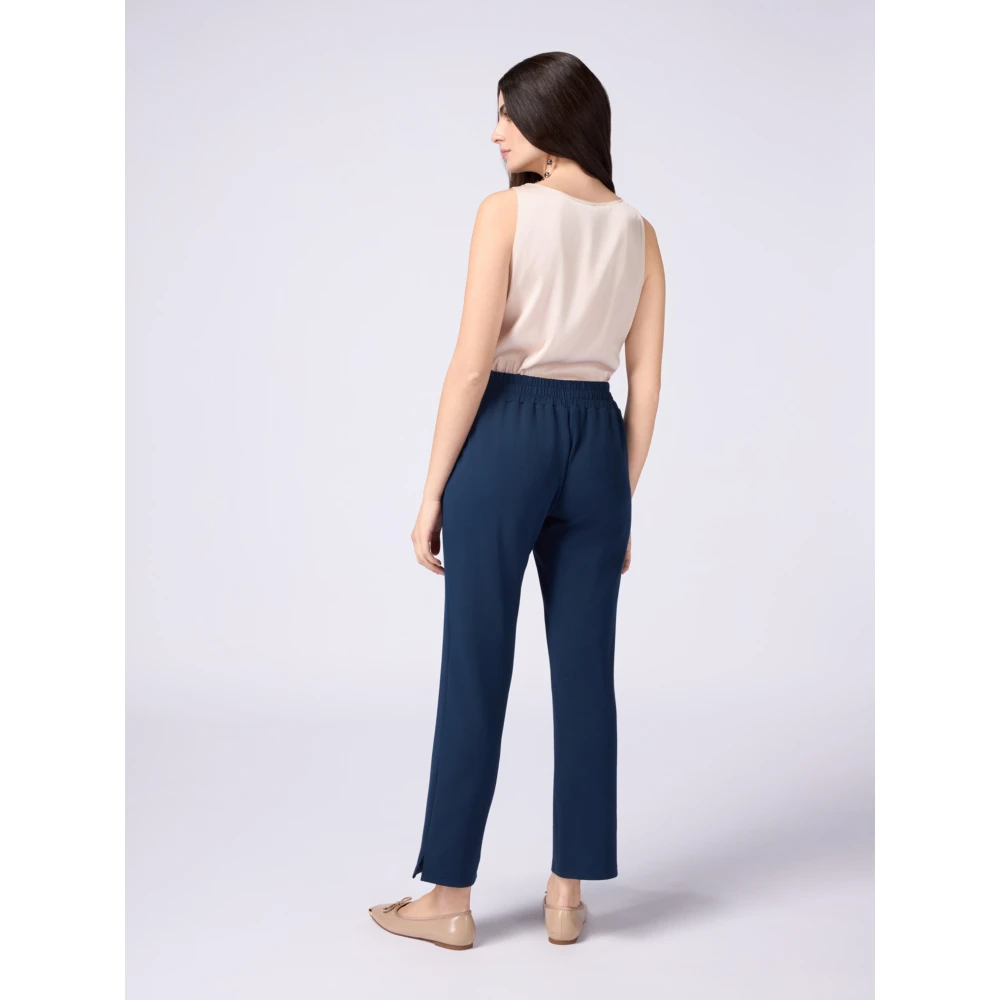 Oltre Zachte joggingbroek met trekkoord Blue Dames