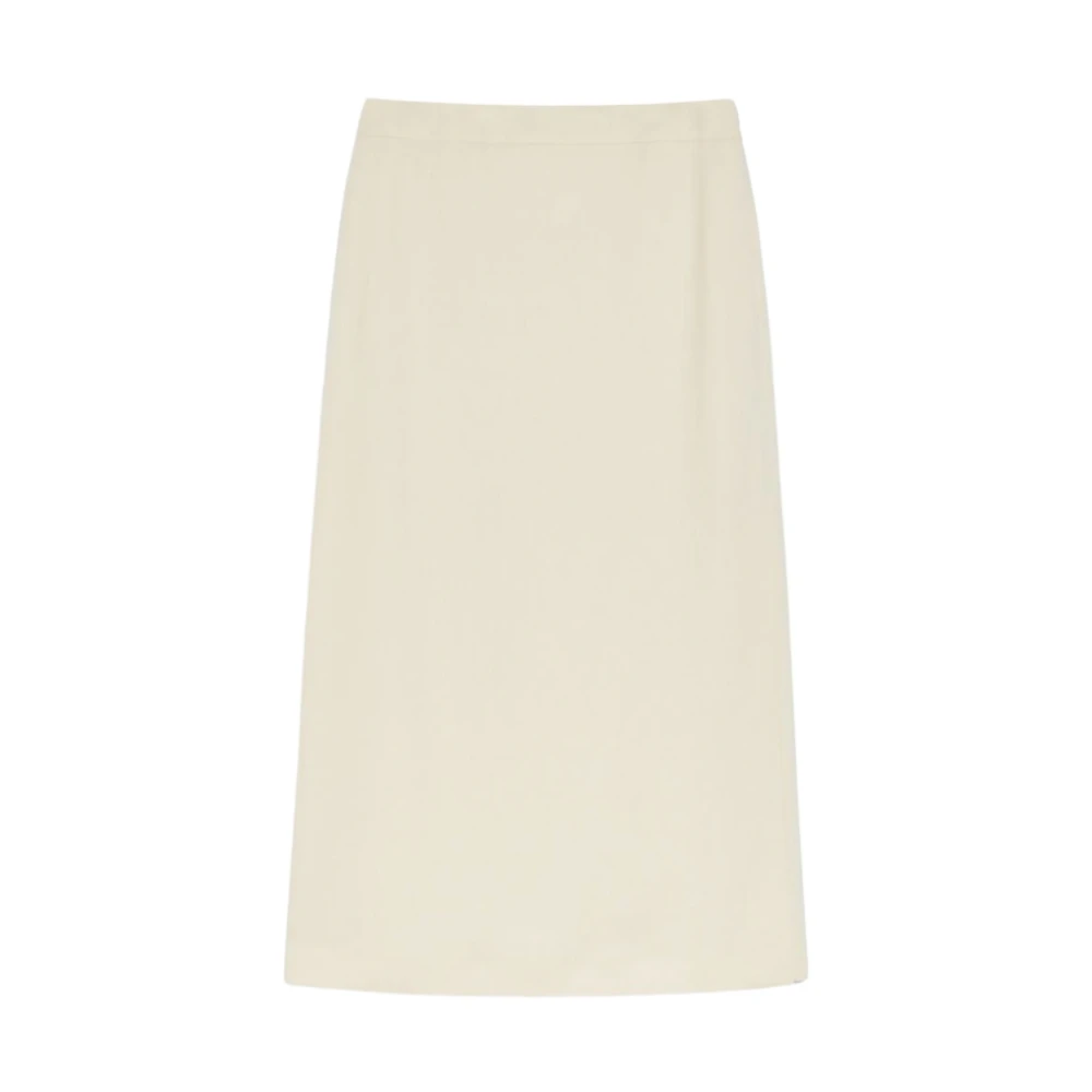 Max Mara Women's Beige Ivory Viscose And Linen Midi Skirt - Maxi Skirts - 2XS - Skirts