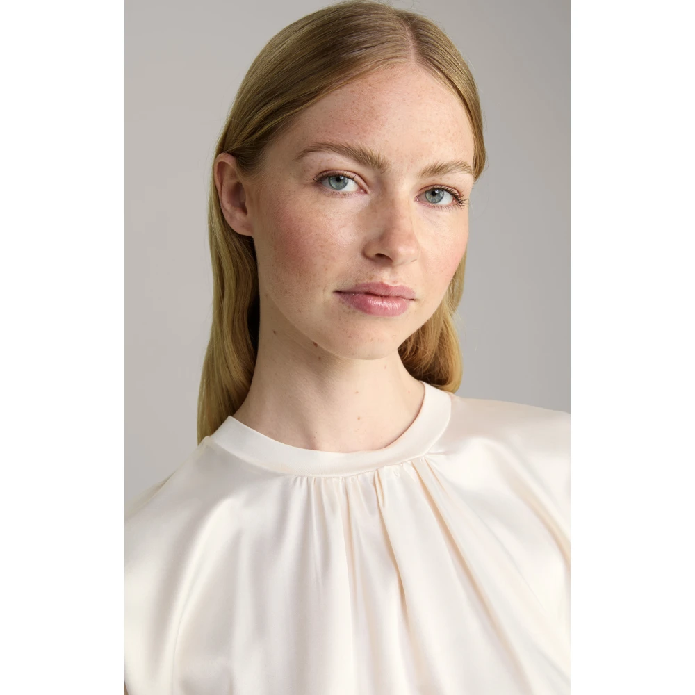 Joop! Krokodil Detail Satijn Jersey Top Beige Dames