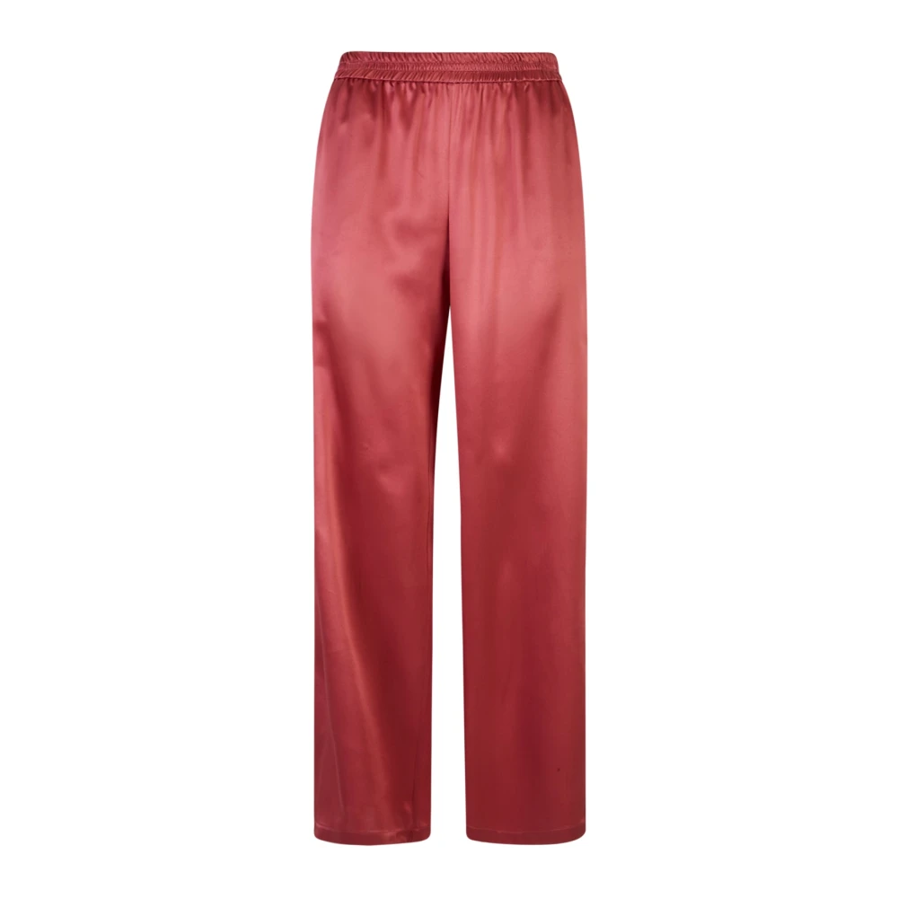 Eleventy Vrouw Rood Broeken Dames, M, Satijn, Silk Palazzo Broeken