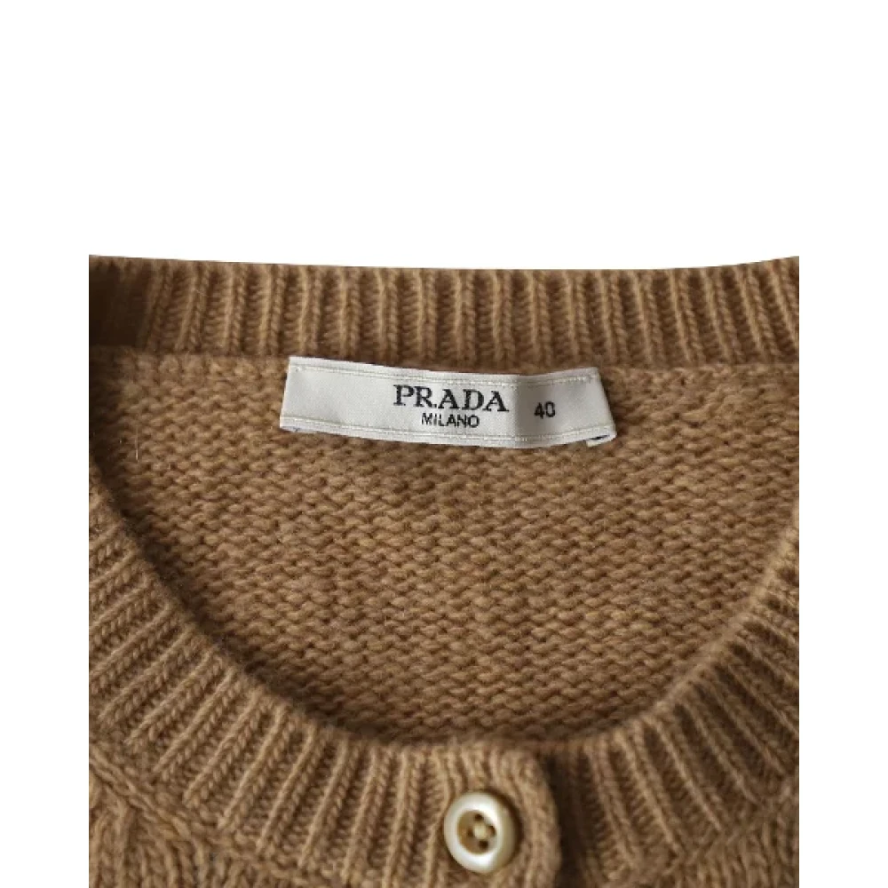 Prada Vintage Pre-owned Wool tops Brown Dames