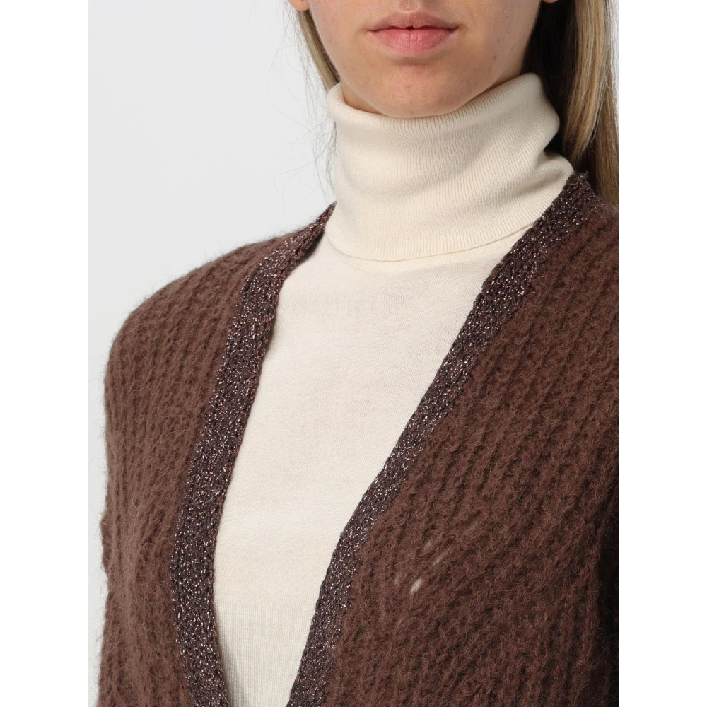 Liu Jo Lurex Cardigan Brown Dames