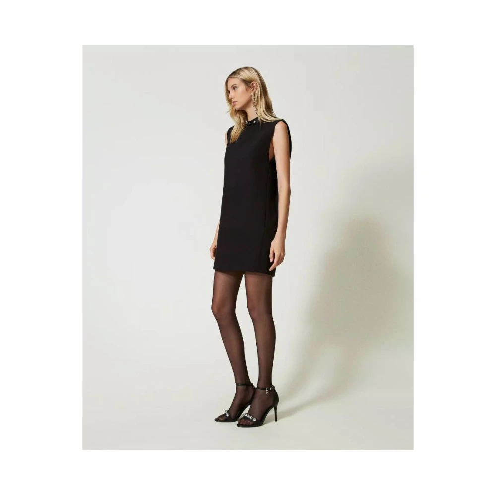 Twinset Jurk met rechte lijn Black Dames