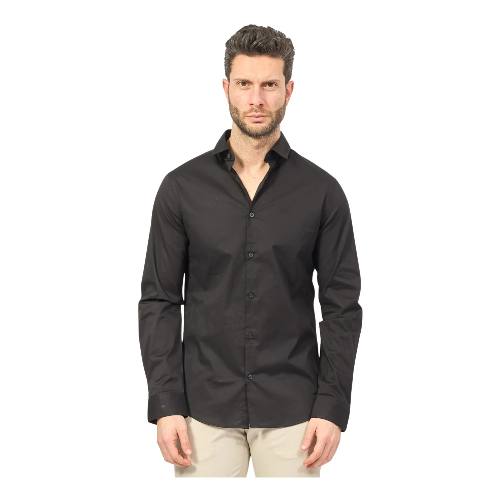 Armani Exchange Homme Noir Chemises, Taille: S Chemise Classique E À Manches Longues