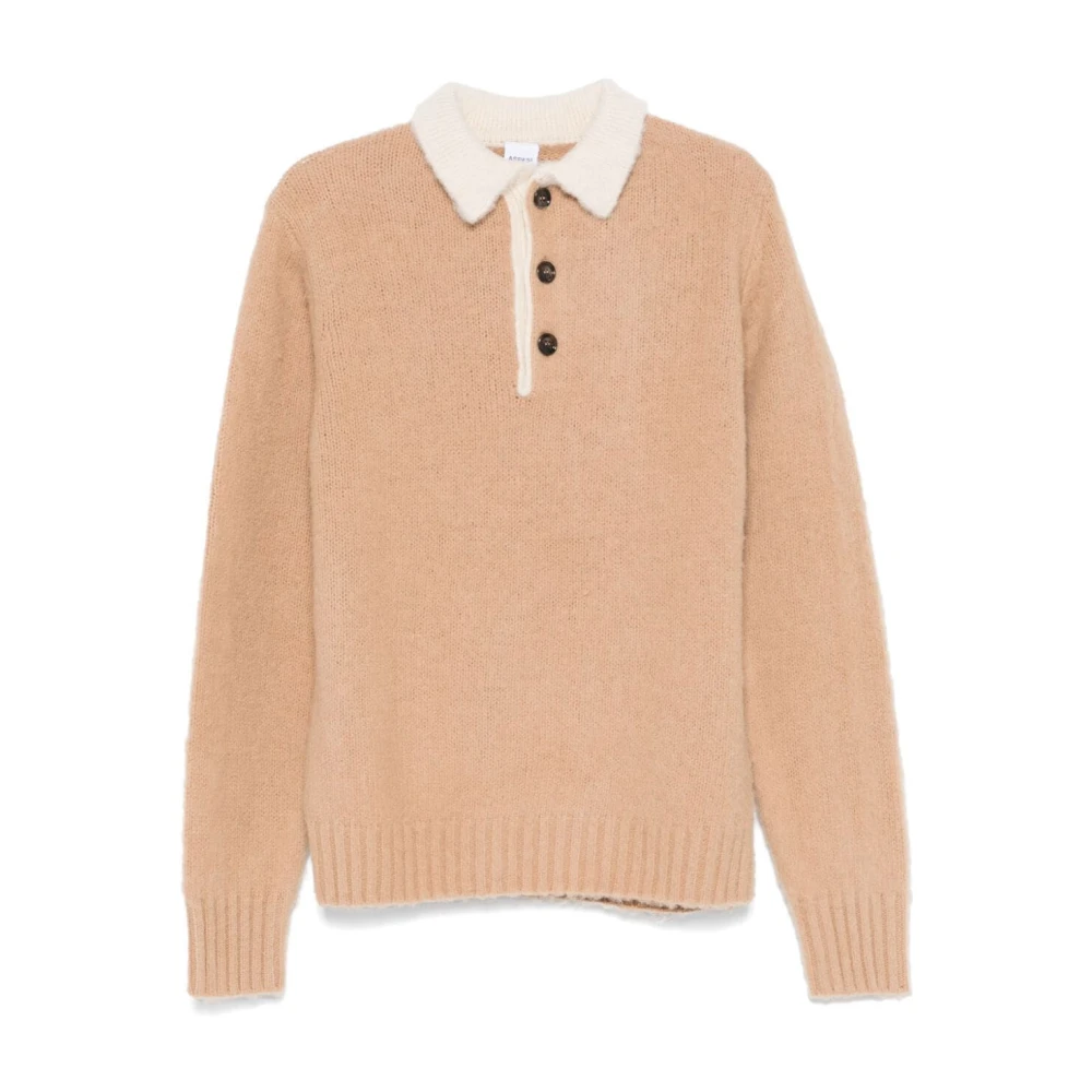 Aspesi Contrast Polo Shirt Brown Heren