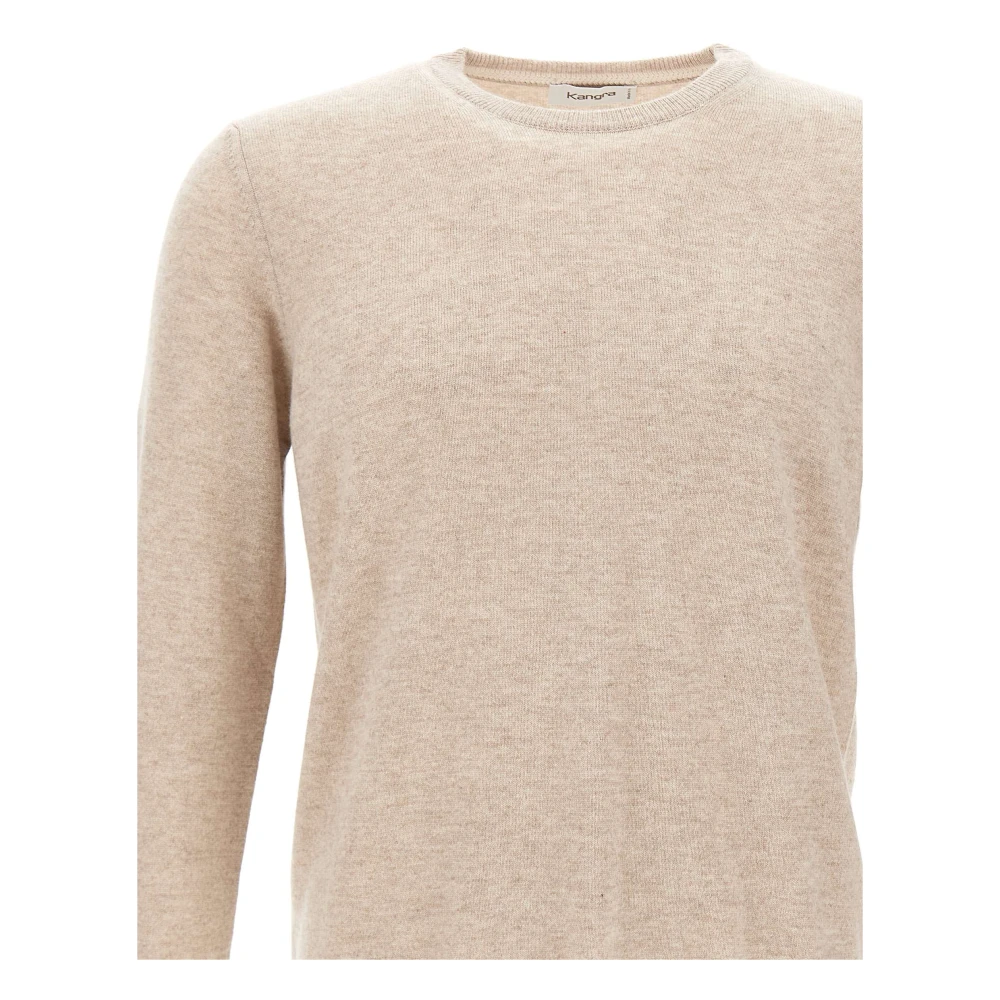 Kangra Kasjmierwoltrui Zand Ronde Hals Beige Heren