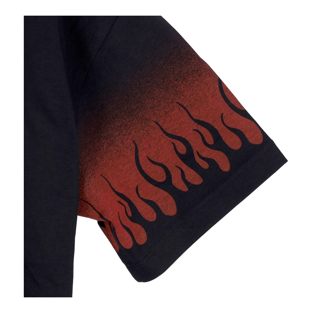 Vision OF Super Flames Tee Zwart Rood Korte Mouwen T-Shirt Black Heren