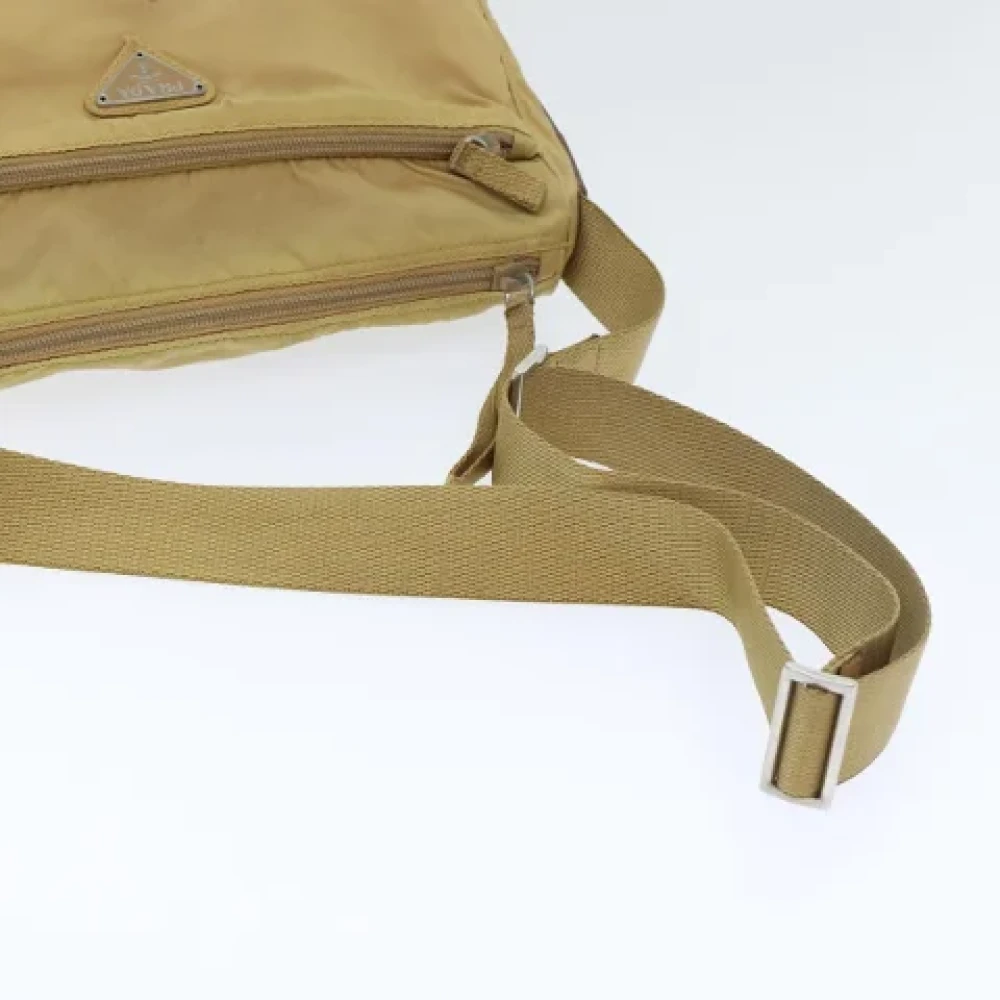Prada Vintage Pre-owned Nylon prada-bags Beige Dames