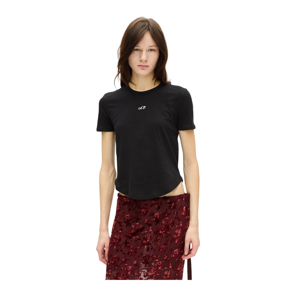 Ann Demeulemeester Donna Nero - T-Shirt Micro Floor - Tops - M