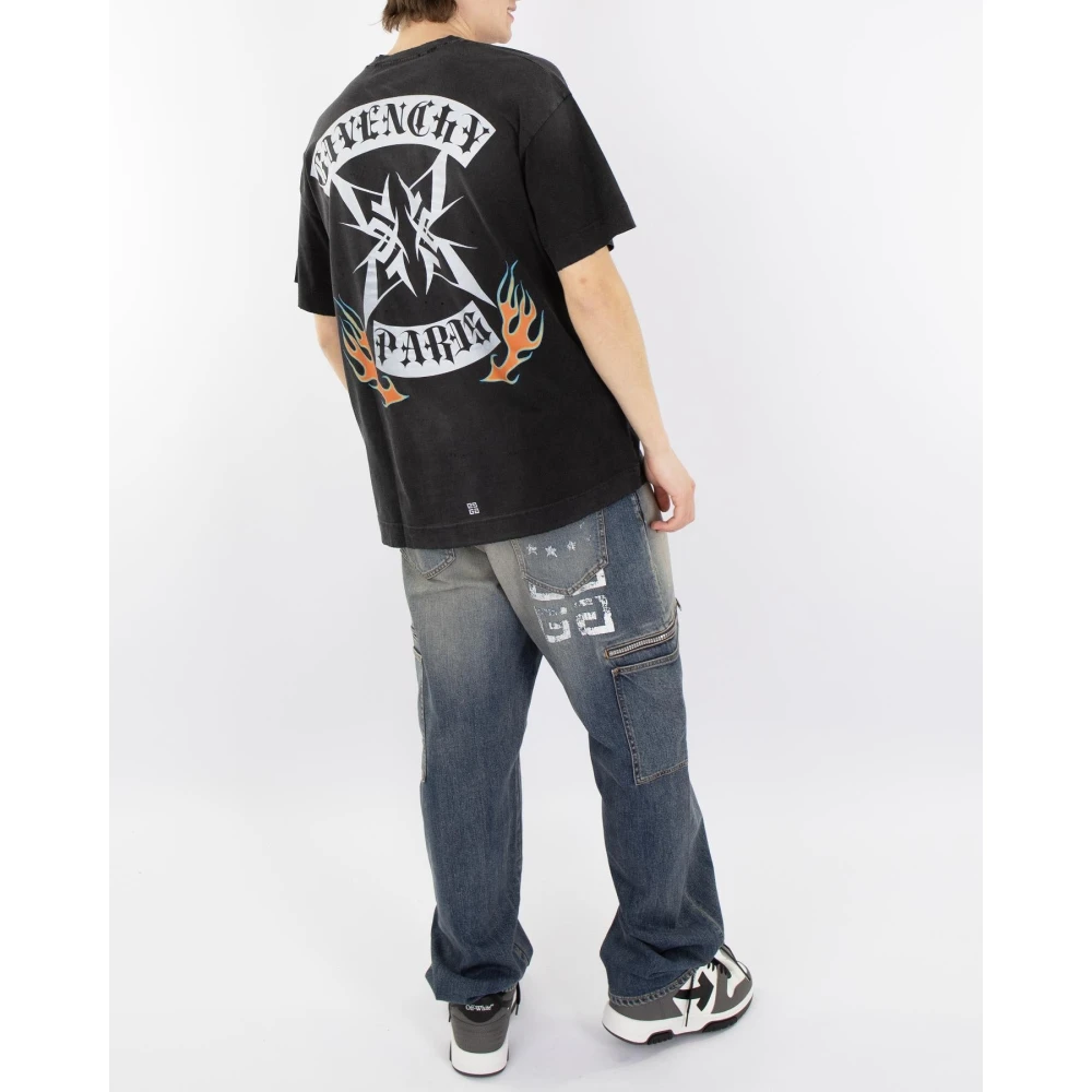 Givenchy Flames Logo T-Shirt Black Heren