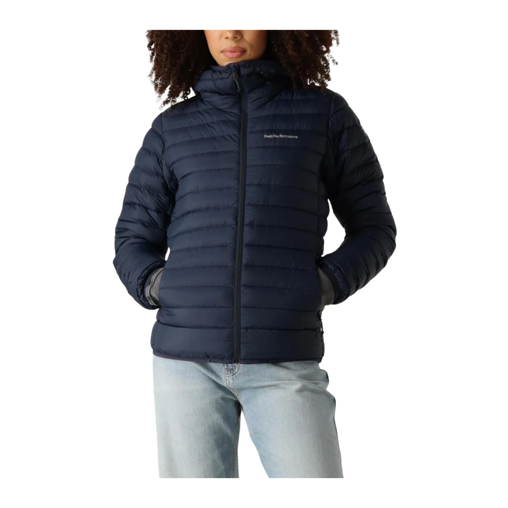 Peak Performance Blauwe Gewatteerde Hoodie Jas Blue Dames