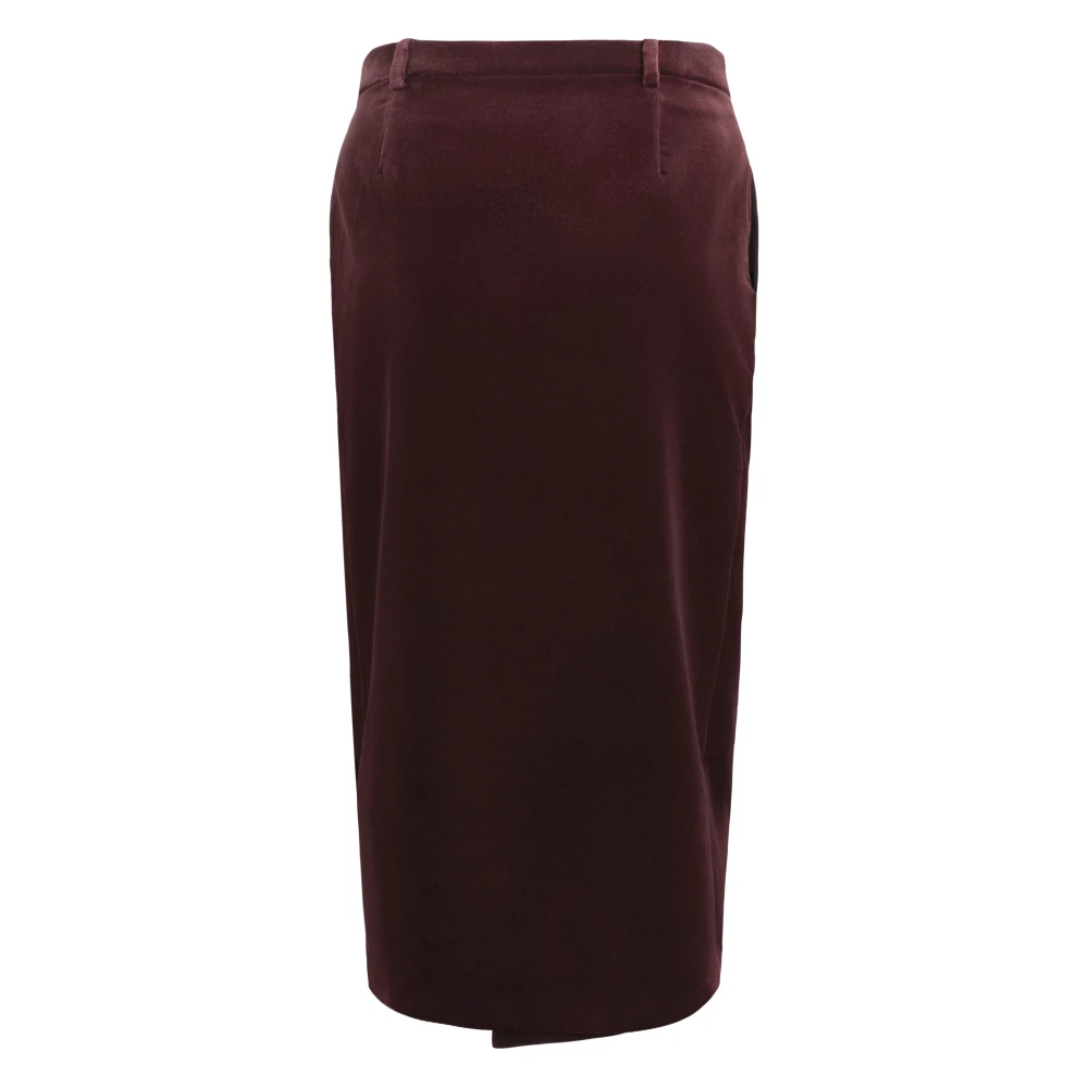 Saint Laurent Women's Purple Velvet Skirt With Silk Lining