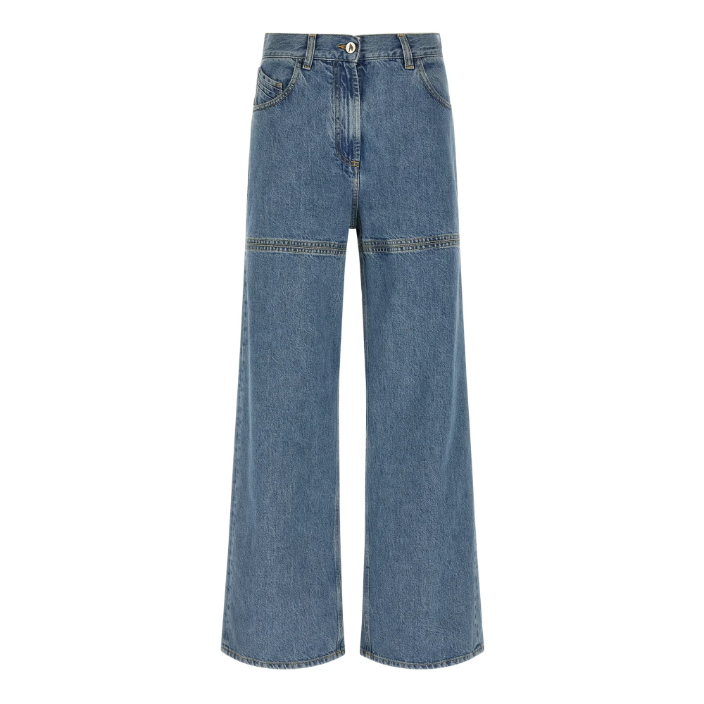 The Attico Women's Blue Wide Jeans, W27, Cut-Out Jeans