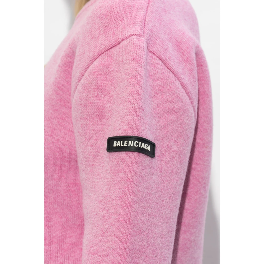 Balenciaga Trui met logo patch Pink Dames