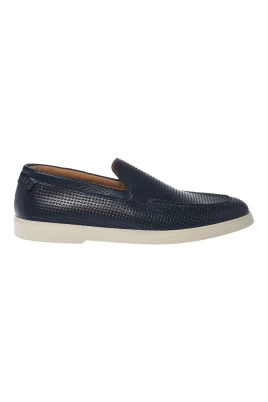 Perforated Tumbled Leather Loafer