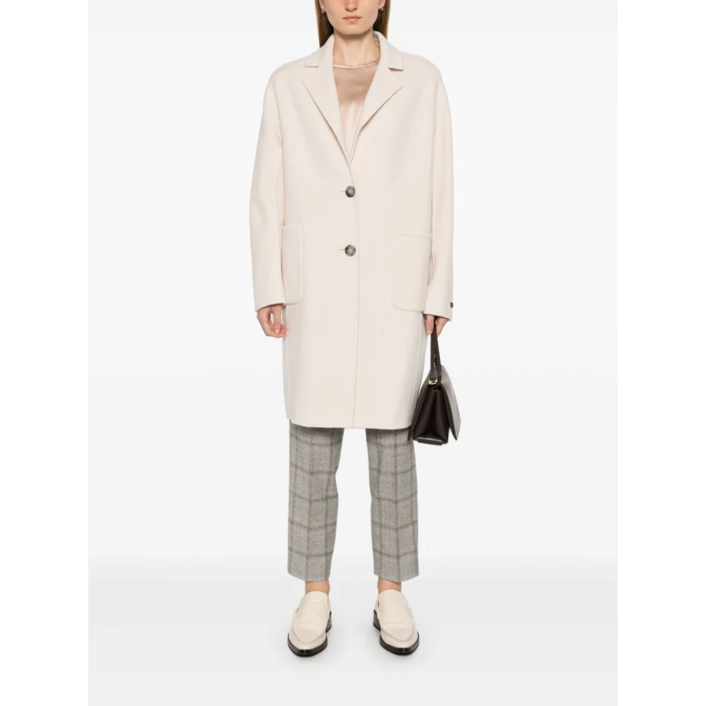PESERICO Stijlvolle Wollen Jas Beige Dames