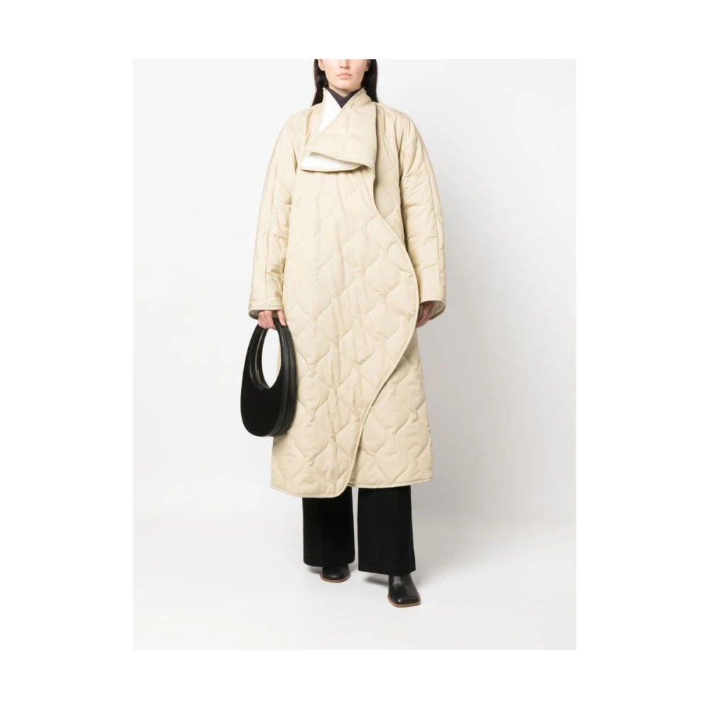 Niccolò Pasqualetti Diamantquilted Asymmetrische Jas Beige Dames