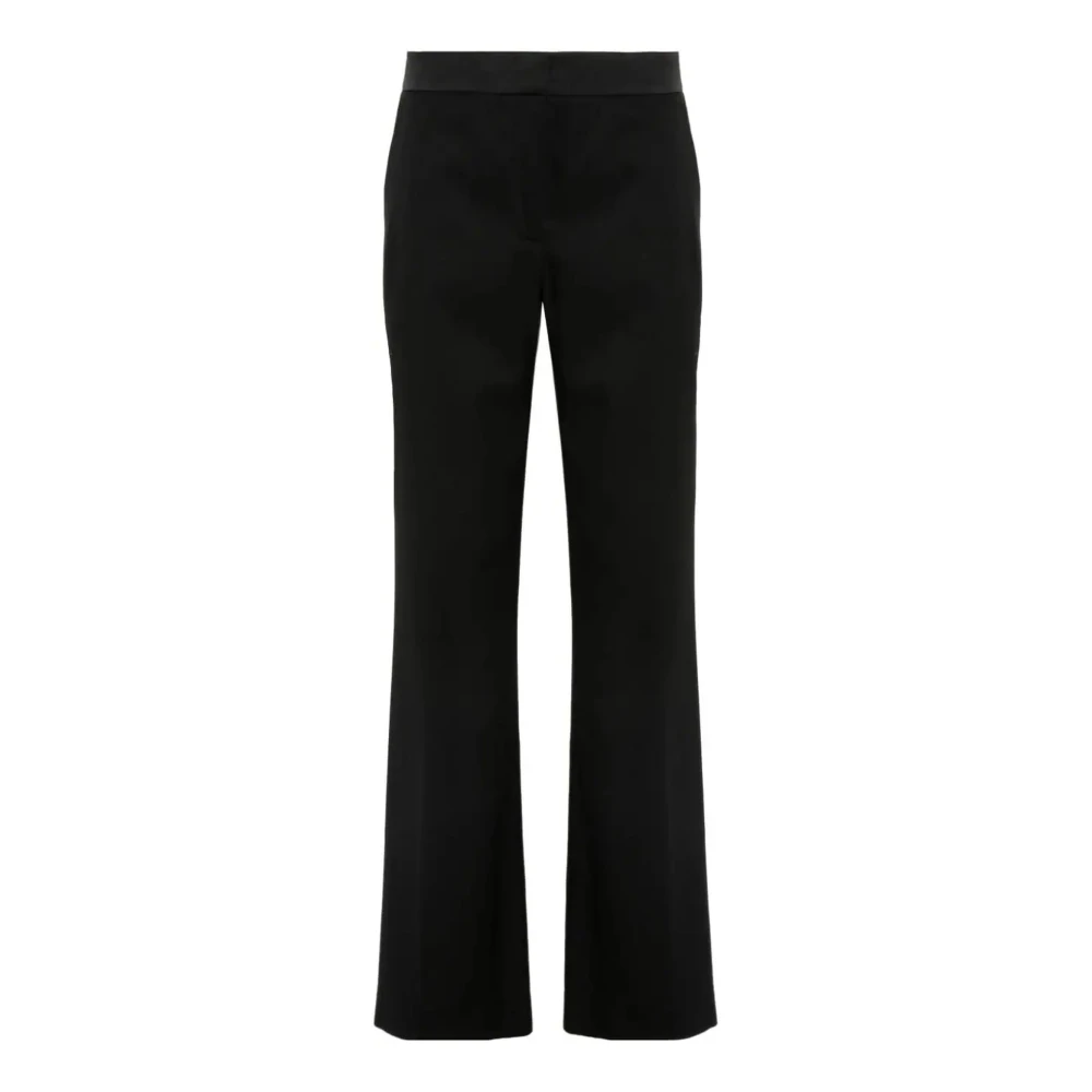 Genny Zwarte Wijde Pijp Wollen Broek Black Dames