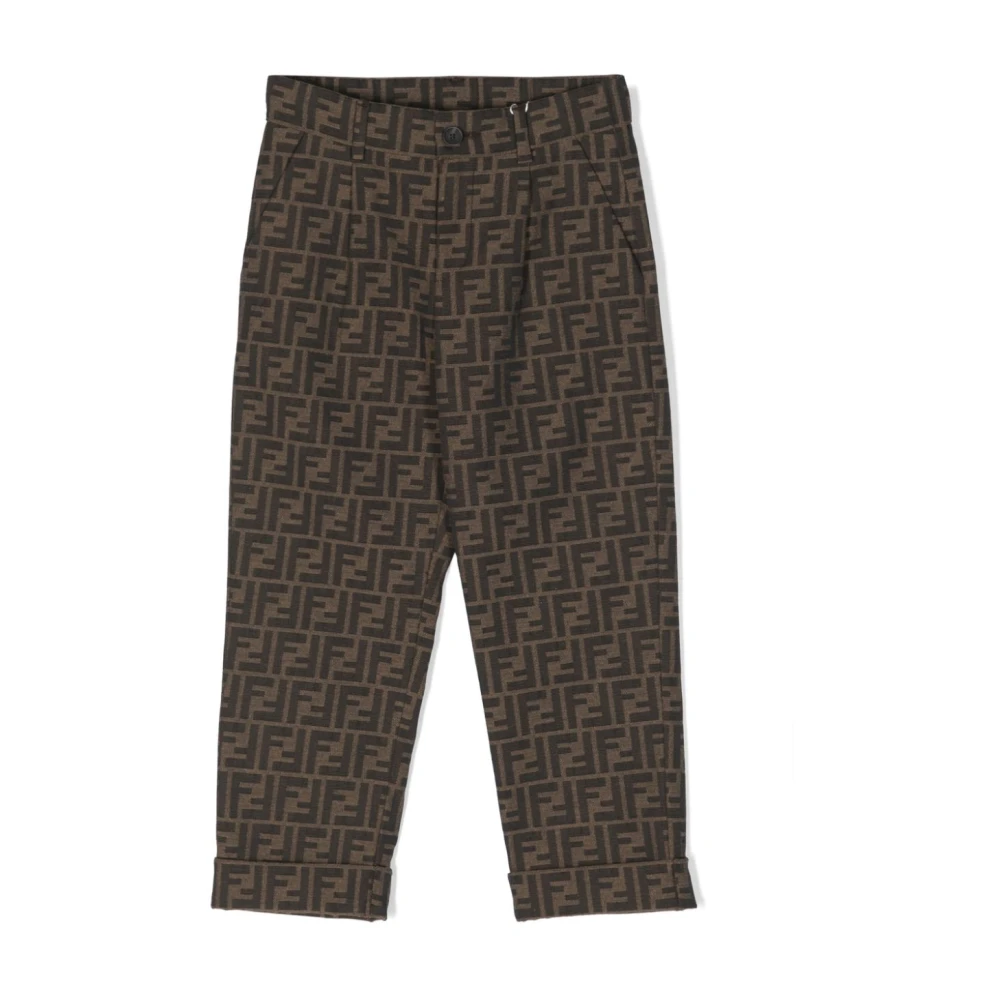 Fendi Monogram Jacquard Byxor Brown, Flicka