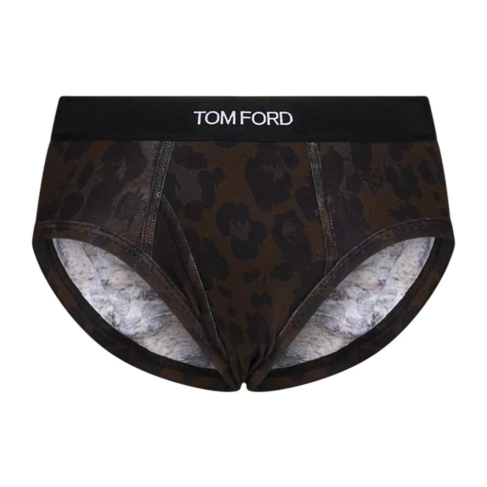 Tom Ford Stiligt Brun Leopardmönstrat Underkläder Brown, Herr