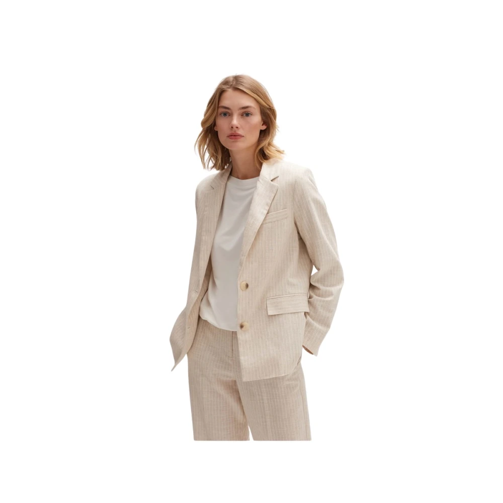 Opus Natuurlijke Glazuur Blazer Beige Dames