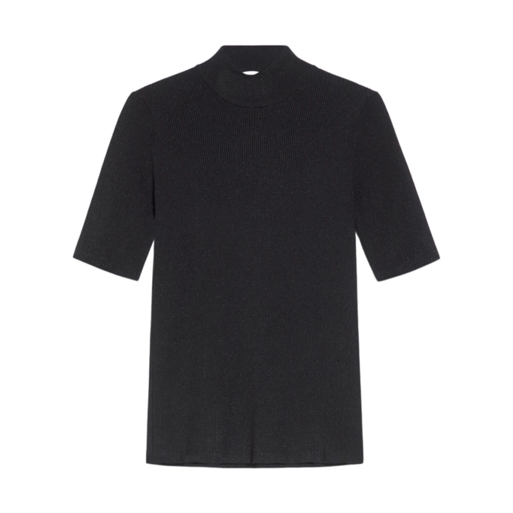 Max Mara Zwarte Slim Fit Sweater met Lurex Black Dames