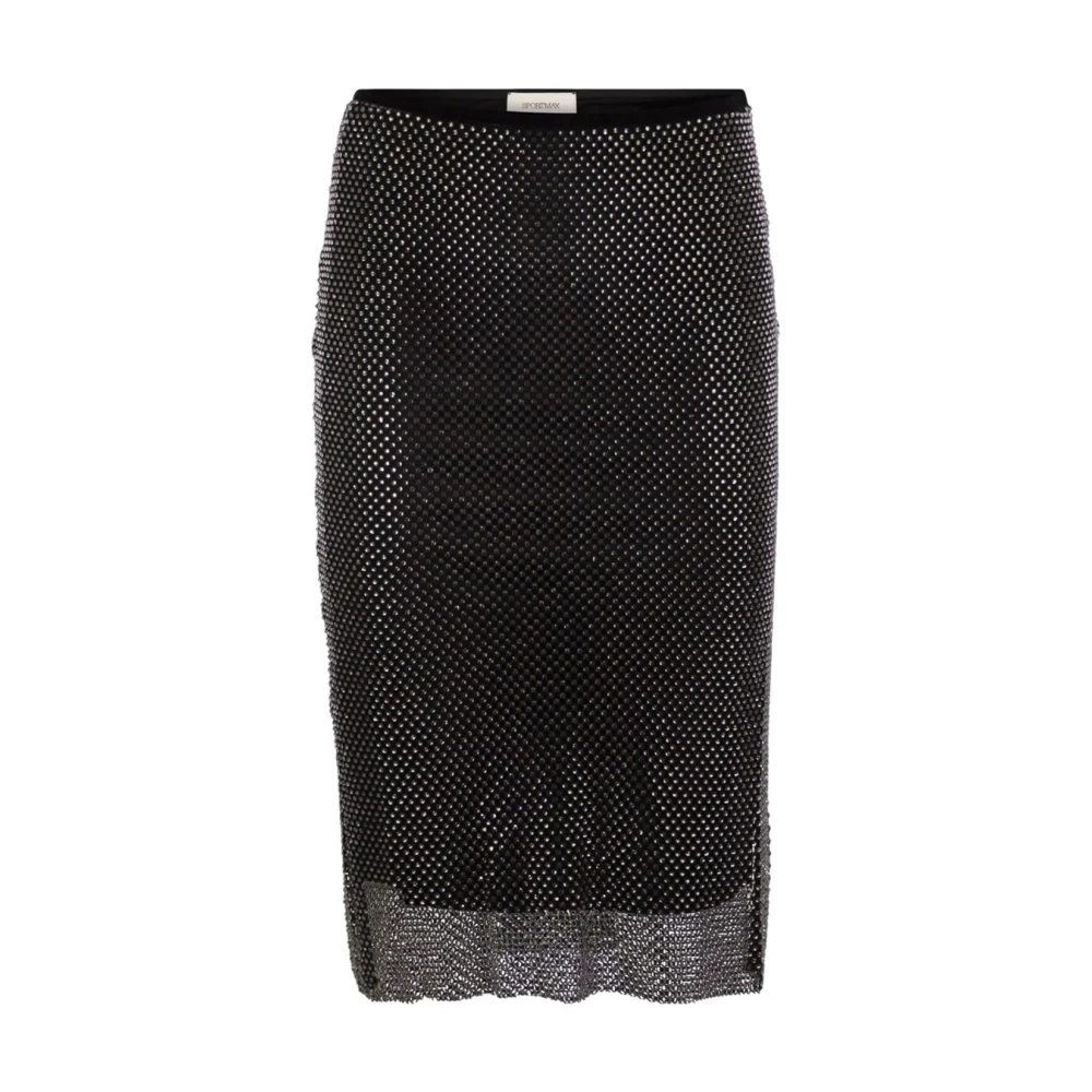 SPORTMAX Mesh Rok met Strass Black Dames
