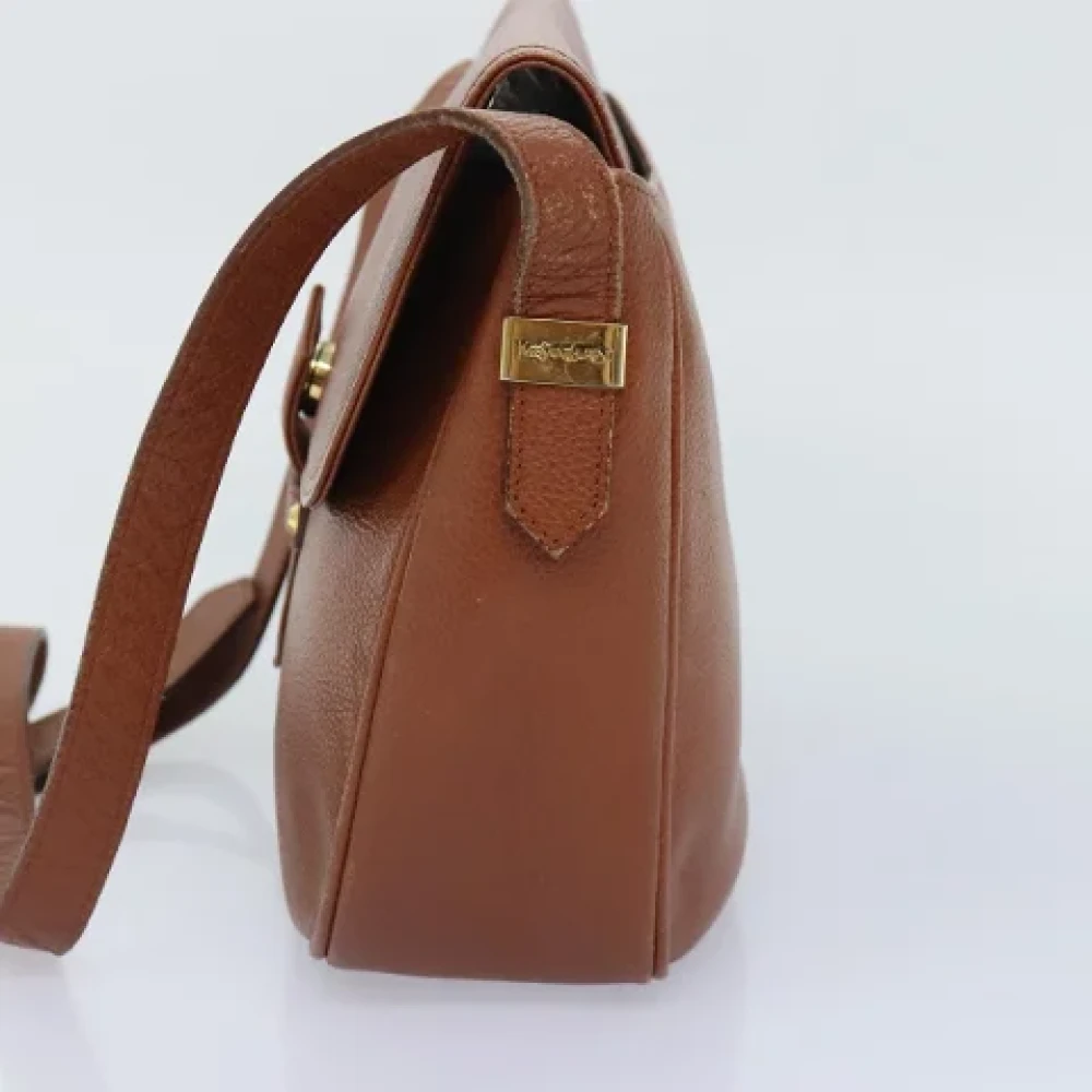 Yves Saint Laurent Vintage Pre-owned Leather shoulder-bags Brown Dames
