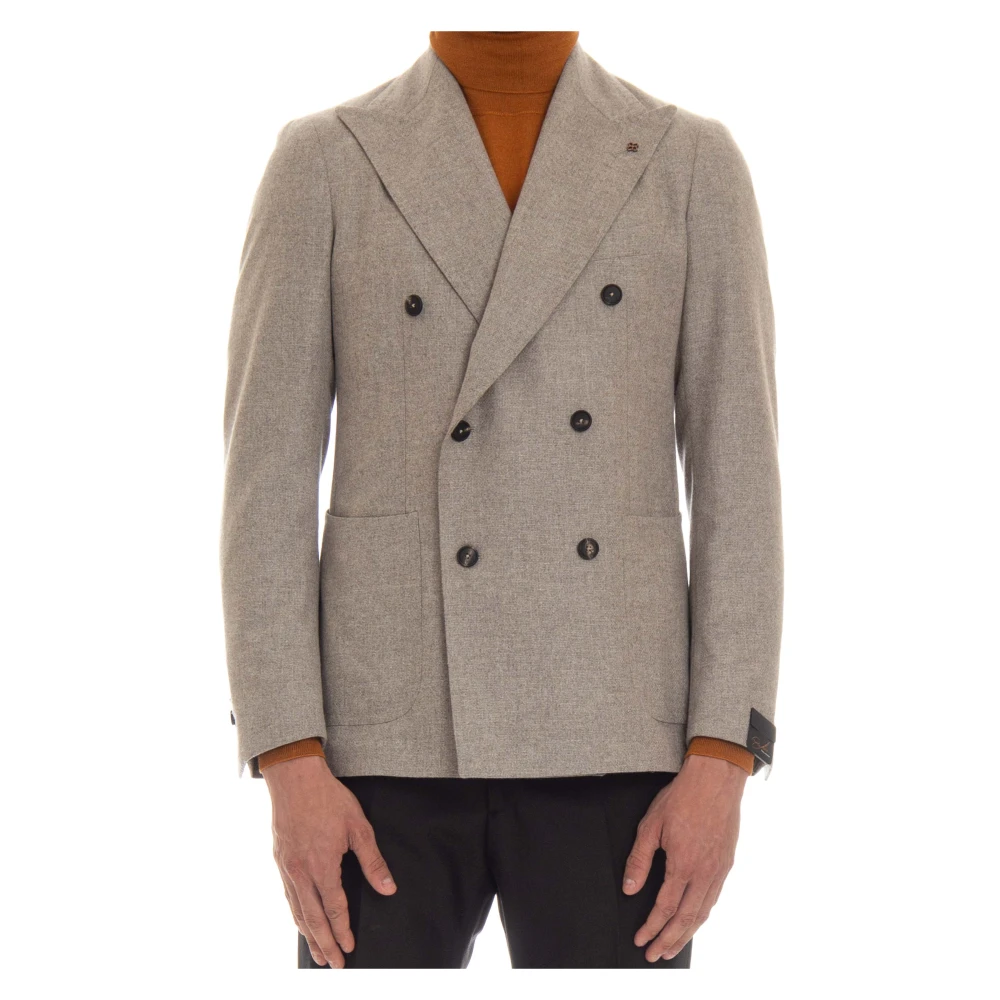 Tagliatore Dubbelbreasted jas met brede revers Brown Heren