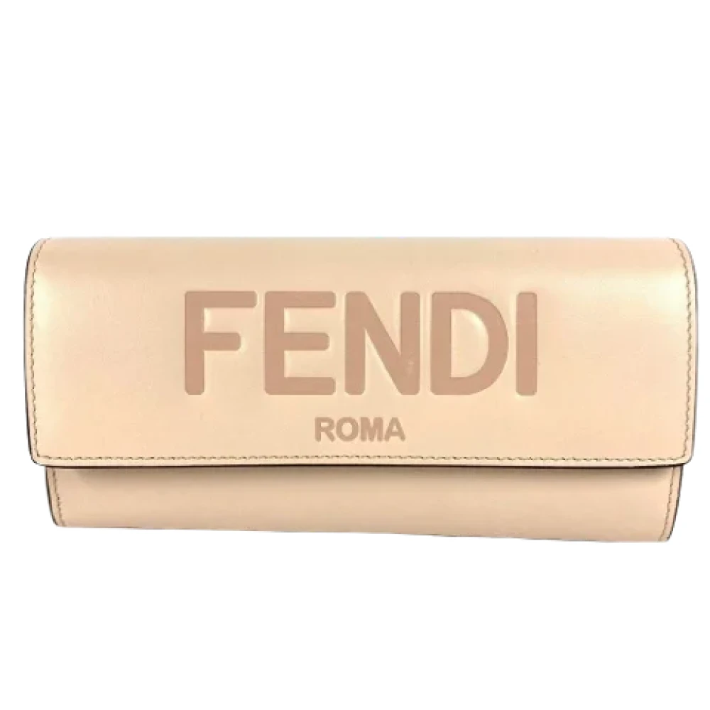 Fendi Vintage Pre-owned Leather wallets Beige Dames