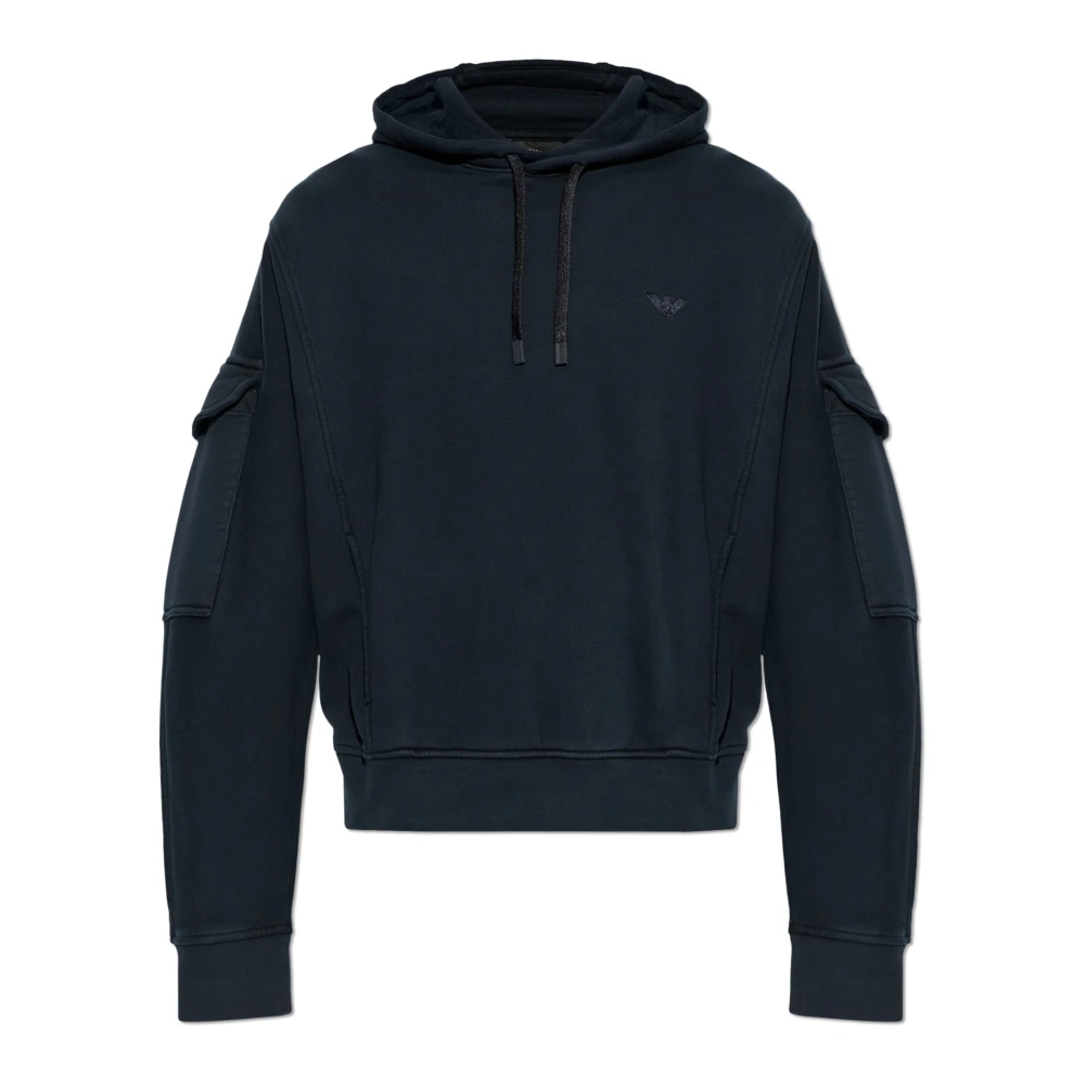 Emporio Armani Herren Blau Sweatshirts & Hoodies, Mgröße: