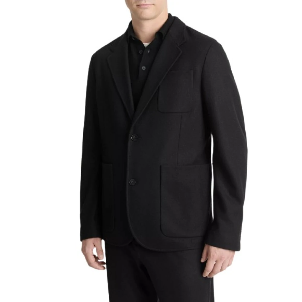 Vince Zachte wollen blend blazer met zakken Black Heren