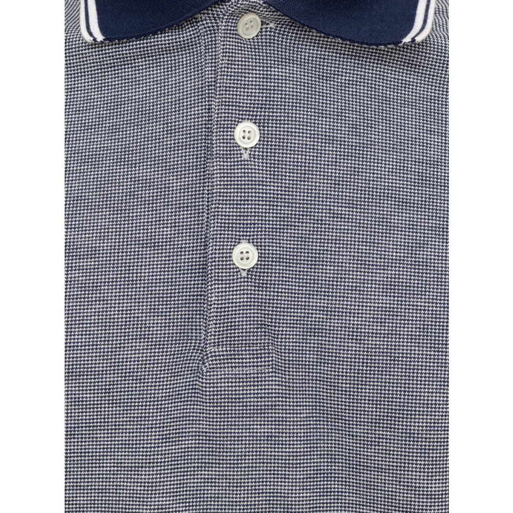 Canali Blauw Polo Shirt met korte mouwen Blue Heren