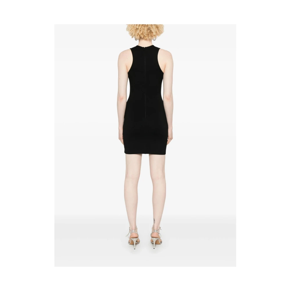 David Koma Zwarte Mouwloze Ronde Hals Jurk Black Dames