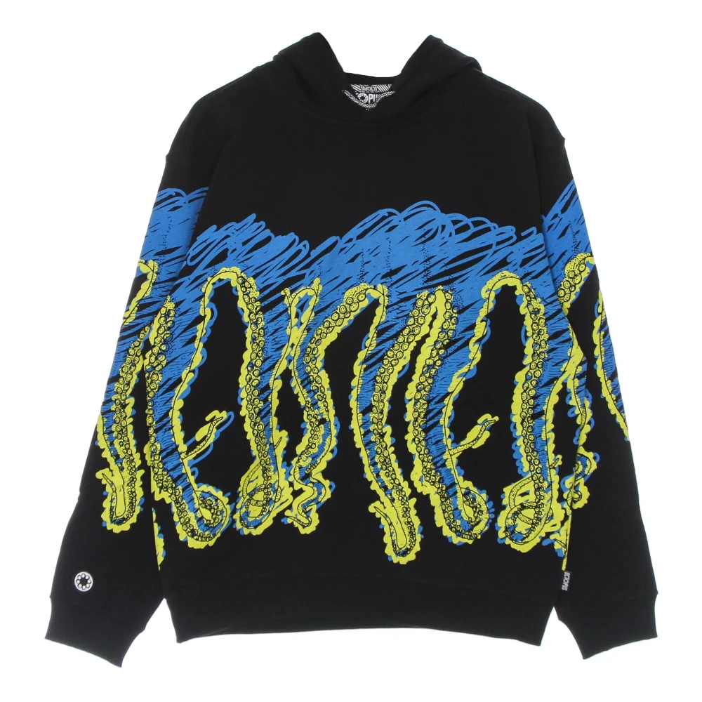 Octopus Zwarte lichtgewicht hoodie Black Heren